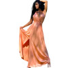 DRESS LONG BACK WITH RIP MOHICANS L6054 ORANGE