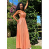 DRESS LONG BACK WITH RIP MOHICANS L6054 ORANGE
