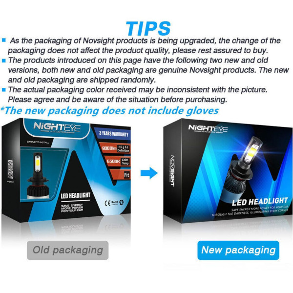 Led Λάμπες Αυτοκινήτου - Μηχανής H4 12V-24V 72W 6500K 10000LM A315-S2-H4 NIGHTEYE 2 τμχ