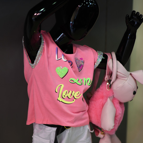 CHILDREN'S T-SHIRT FOR GIRL MOHICANS LF-1618 PINK