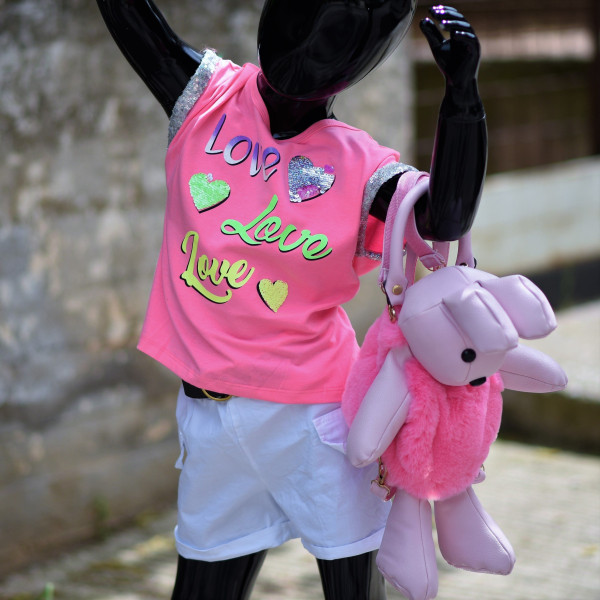 CHILDREN'S T-SHIRT FOR GIRL MOHICANS LF-1618 PINK