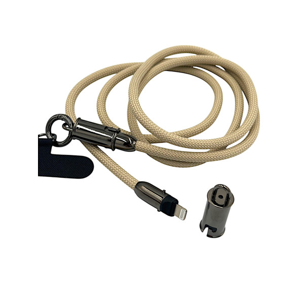 Λουράκι Κινητού 2-σε-1 60W, Καλώδιο Γρήγορης Φόρτισης  Καλώδιο USB C σε Καλώδιο Γρήγορης Φόρτισης PD 60W Fightning SG-069PD Μπεζ