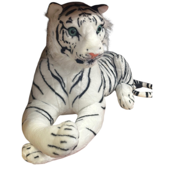 Λούτρινη  Χνουδοτή Ξαπλωτή Τίγρης Mohicans 85cm 1440-3047 Λευκό