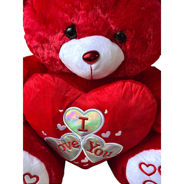 Mohicans Teddy Bear with I Love You Valentine's Day Heart 50cm 1440-82343 Red