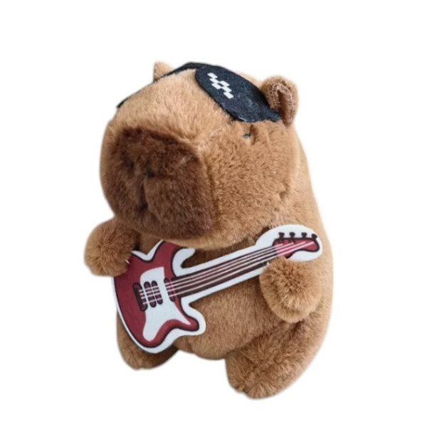 Λούτρινο Capybara 13cm βελούδινο μπρελόκ κιθαρίστας 1440-1617-8-3