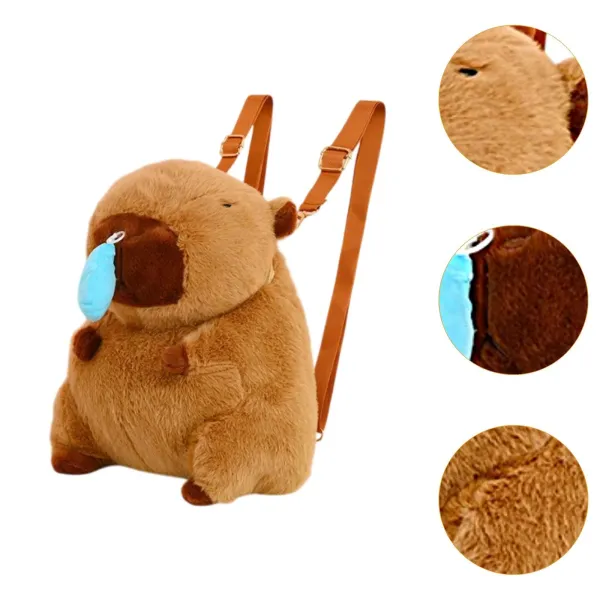 Λούτρινο Καπιμπάρα 40cm backpack με καταροή 1440-51073 Καφέ