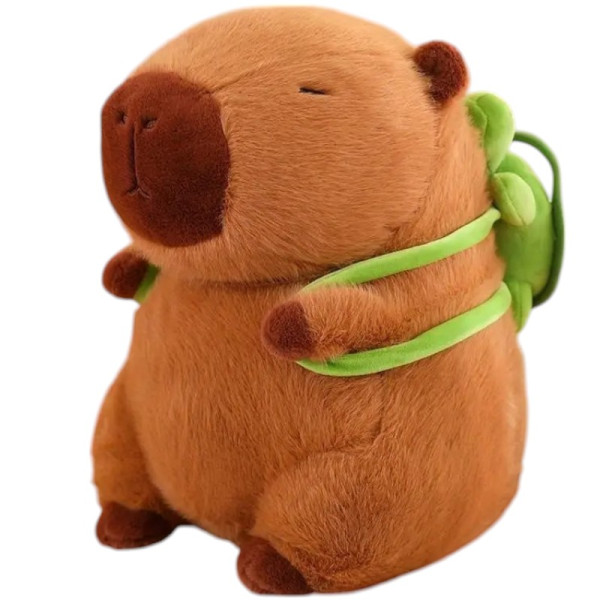 Mohicans Λούτρινο Καπιμπάρα με Backpack Χελώνα 35cm Mohicans 1440-276 Καφέ