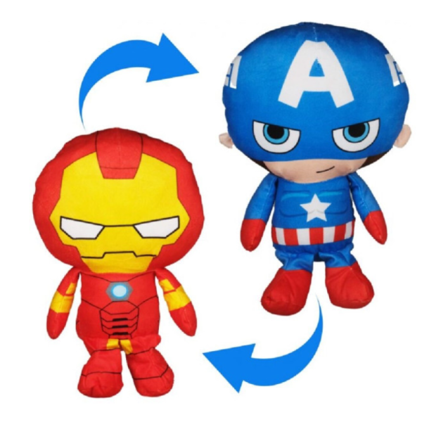 Λούτρινο Marvel AVENGERS 2 σε 1 Αντιστρέψιμη δύο Όψεων 30cm Captain America Ironman  5221-CI
