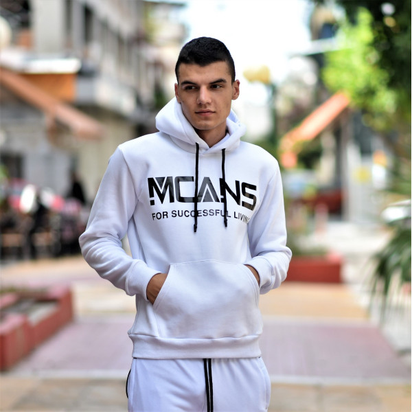 MEN'S SWEATSHIRT HOODED MCANS MOHICANS MCANS21.WHITE