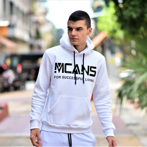 MEN'S SWEATSHIRT HOODED MCANS MOHICANS MCANS21.WHITE