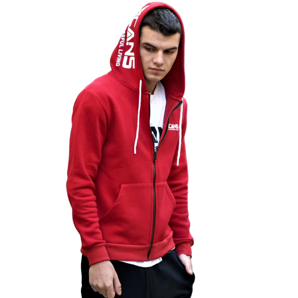 MEN'S ZIPPER CARDIGAN SWEATSHIRT MOHICANS MCANS22 RED
