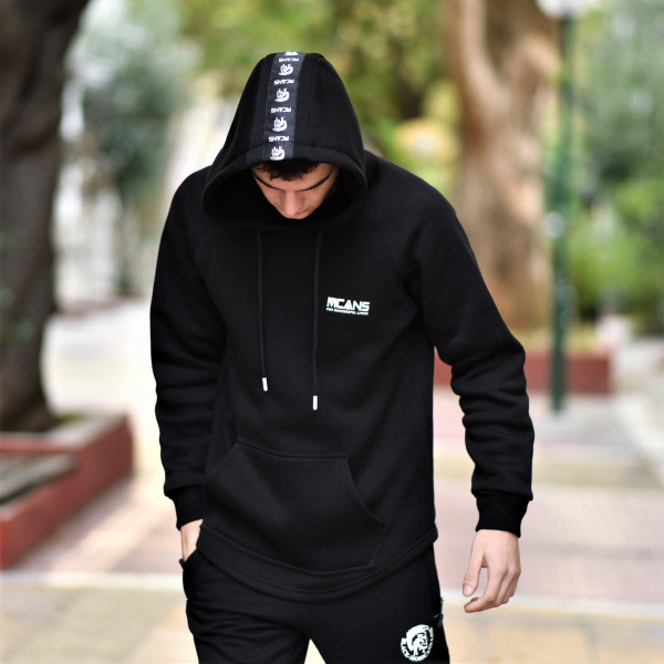 MEN  SWEATSHIRT HOODED  LOGO MCANS TRESS MOHICANS MCANS26 BLACK