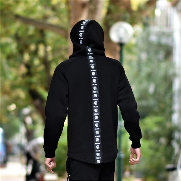 MEN  SWEATSHIRT HOODED  LOGO MCANS TRESS MOHICANS MCANS26 BLACK