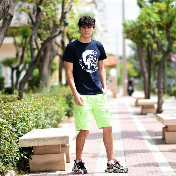 ΑΝΔΡΙΚΗ ΜΠΛΟΥΖΑ T-SHIRT ΛΑΙΜΟΣ ΣΤΑΜΠΑ MOHICANS MCNS06.ΜΠΛΕ