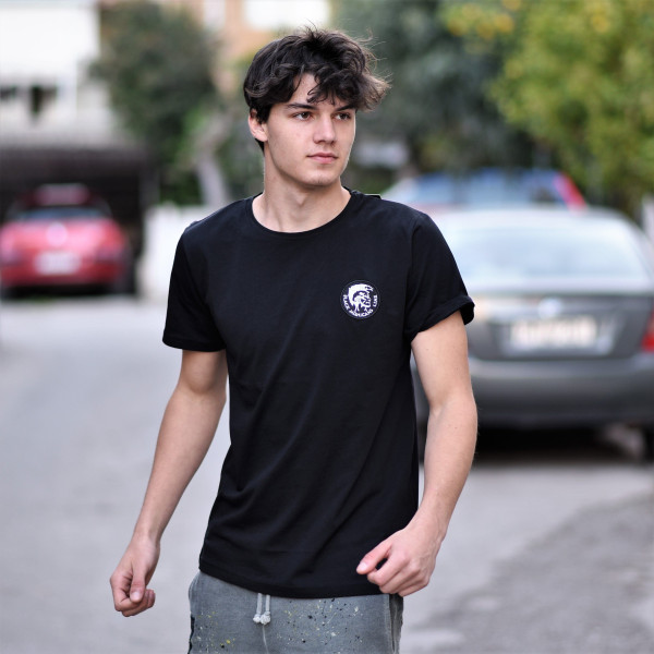 ΑΝΔΡΙΚΗ ΜΠΛΟΥΖΑ T-SHIRT ΛΑΙΜΟΣ ΛΟΓΟΤΥΠΟ MOHICANS MCNS07.ΜΑΥΡΟ