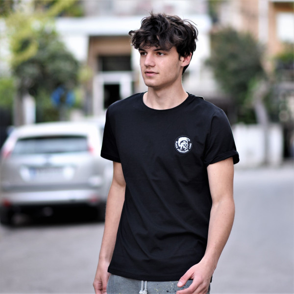 ΑΝΔΡΙΚΗ ΜΠΛΟΥΖΑ T-SHIRT ΛΑΙΜΟΣ ΛΟΓΟΤΥΠΟ MOHICANS MCNS07.ΜΑΥΡΟ