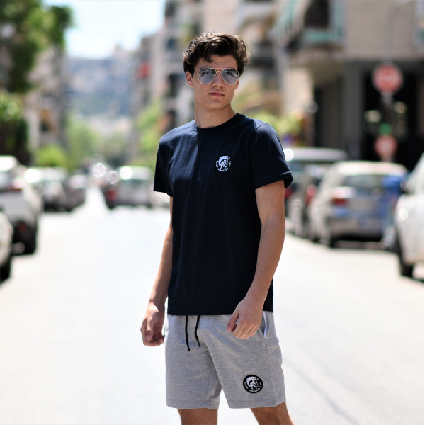 ΑΝΔΡΙΚΗ ΜΠΛΟΥΖΑ T-SHIRT ΛΑΙΜΟΣ ΛΟΓΟΤΥΠΟ MOHICANS MCNS07.ΜΠΛΕ