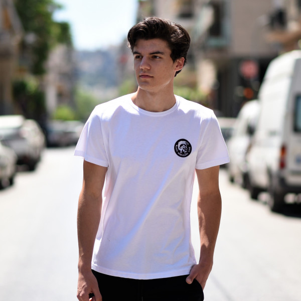 ΑΝΔΡΙΚΗ ΜΠΛΟΥΖΑ T-SHIRT ΛΑΙΜΟΣ ΛΟΓΟΤΥΠΟ MOHICANS MCNS07.ΛΕΥΚΟ