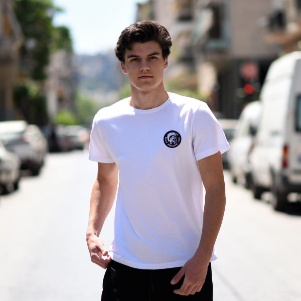 ΑΝΔΡΙΚΗ ΜΠΛΟΥΖΑ T-SHIRT ΛΑΙΜΟΣ ΛΟΓΟΤΥΠΟ MOHICANS MCNS07.ΛΕΥΚΟ