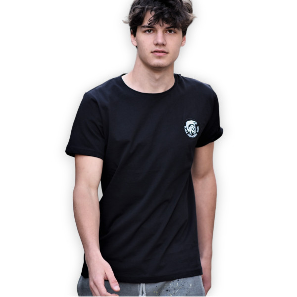 ΑΝΔΡΙΚΗ ΜΠΛΟΥΖΑ T-SHIRT ΛΑΙΜΟΣ ΛΟΓΟΤΥΠΟ MOHICANS MCNS07.ΜΑΥΡΟ