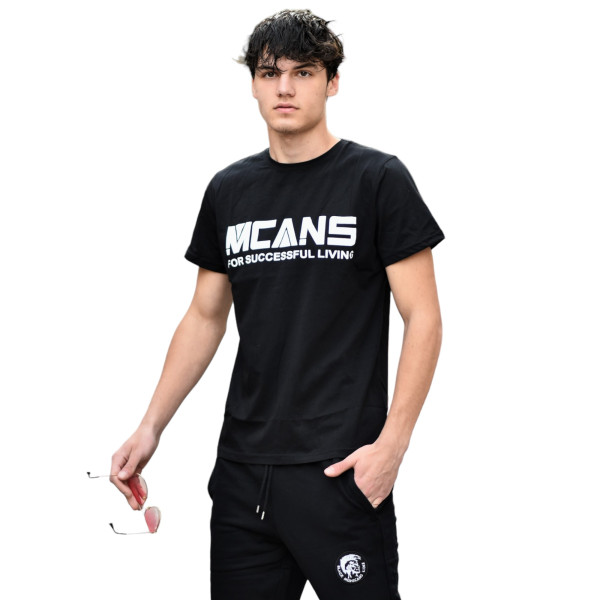 ΑΝΔΡΙΚΗ ΜΠΛΟΥΖΑ T-SHIRT ΛΑΙΜΟΣ ΛΟΓΟΤΥΠΟ MOHICANS MCNS08.ΜΑΥΡΟ