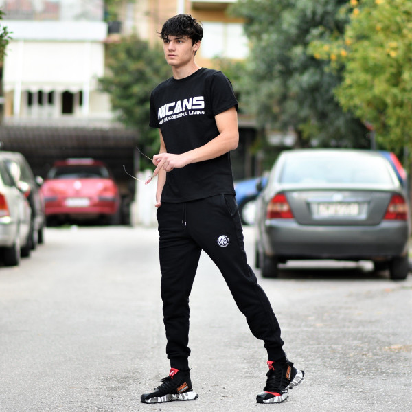 ΑΝΔΡΙΚΗ ΜΠΛΟΥΖΑ T-SHIRT ΛΑΙΜΟΣ ΛΟΓΟΤΥΠΟ MOHICANS MCNS08.ΜΑΥΡΟ