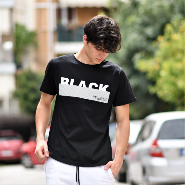 T-SHIRTLOGO BLACK MOHICANS MCNS10.BLACK