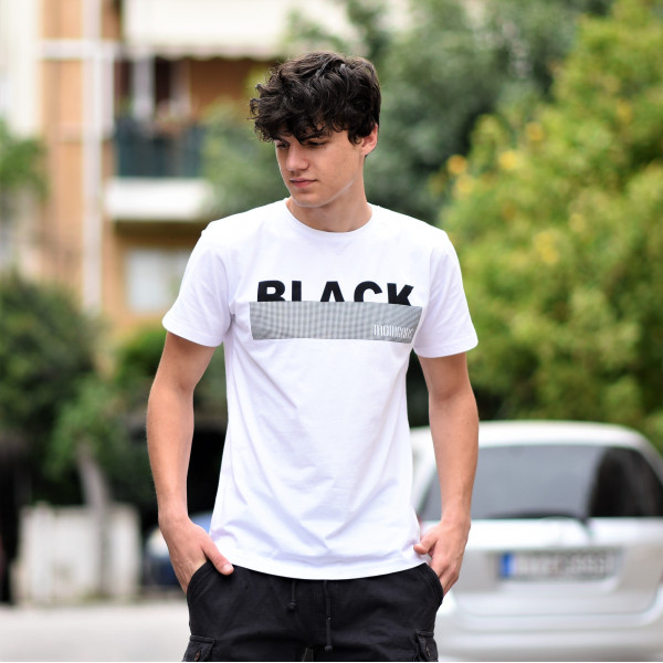 T-SHIRT LOGO BLACK MOHICANS MCNS10.WHITE