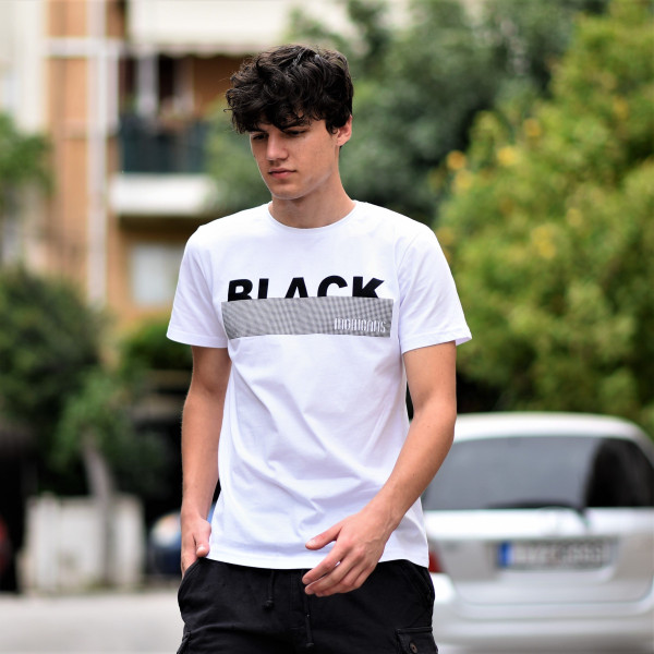 T-SHIRT LOGO BLACK MOHICANS MCNS10.WHITE