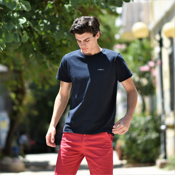 ΑΝΔΡΙΚΗ ΜΠΛΟΥΖΑ T-SHIRT ΛΑΙΜΟΣ SMALL CALLIGRAPHIC MOHICANS MCNS12 ΜΠΛΕ