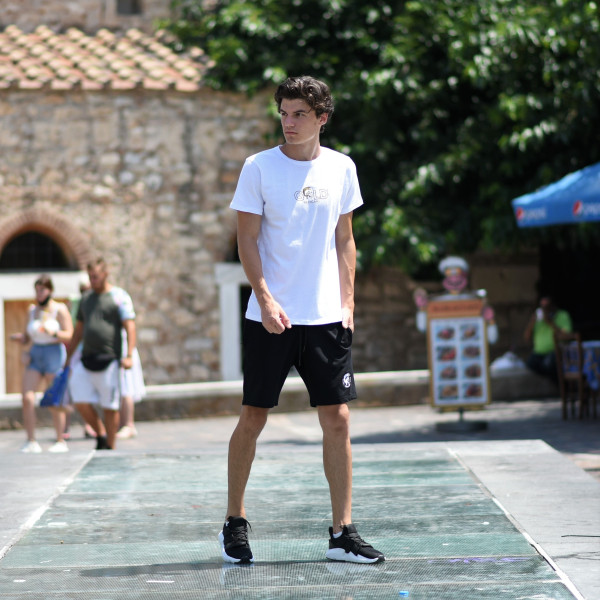 ΑΝΔΡΙΚΗ ΜΠΛΟΥΖΑ T-SHIRT ΛΑΙΜΟΣ ΛΟΓΟΤΥΠΟ GOLD MOHICANS  MCNS15 ΑΣΠΡΟ