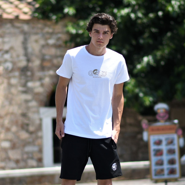 ΑΝΔΡΙΚΗ ΜΠΛΟΥΖΑ T-SHIRT ΛΑΙΜΟΣ ΛΟΓΟΤΥΠΟ GOLD MOHICANS  MCNS15 ΑΣΠΡΟ