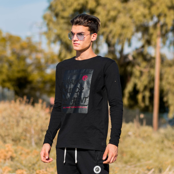 ΑΝΔΡΙΚΗ ΜΠΛΟΥΖΑ T-SHIRT ΜΑΚΡΥ ΜΑΝΙΚΙ MOHICANS FT-011 ΜΑΥΡΟ