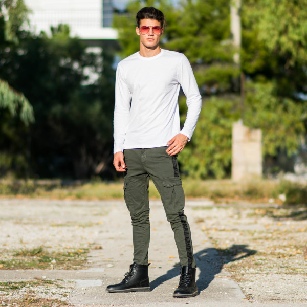 ΑΝΔΡΙΚΗ ΜΠΛΟΥΖΑ T-SHIRT ΜΑΚΡΥΜΑΝΙΚΙ MOHICANS G278-1 ΛΕΥΚΟ