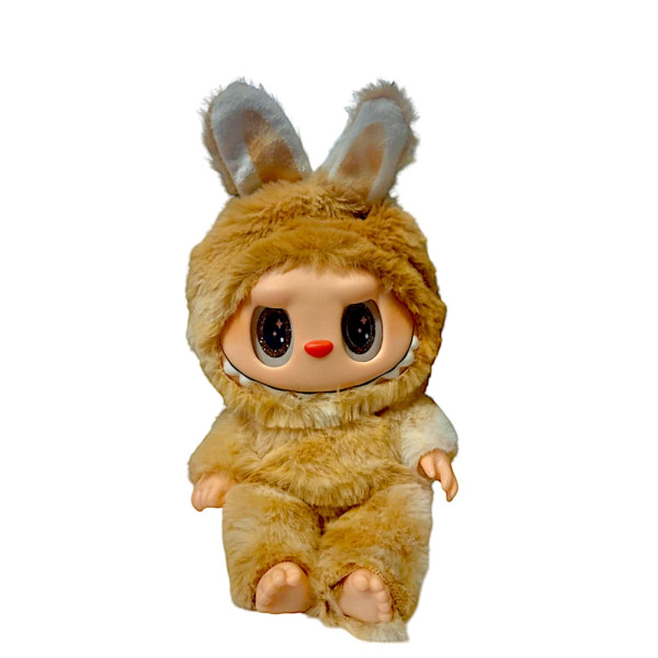 Monsters Lovely Λούτρινο Labubu Πλαστικό Πρόσωπο Με Ήχο Have A Seat Vinyl Plush 24cm 1440-920250 Καφέ
