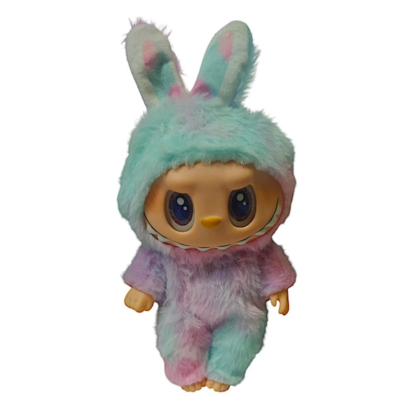 Monsters Lovely Λούτρινο Labubu Πλαστικό Πρόσωπο Με Ήχο Have A Seat Vinyl Plush 24cm 1440-920250 Μέντα-Μωβ