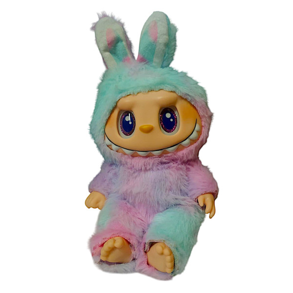 Monsters Lovely Λούτρινο Labubu Πλαστικό Πρόσωπο Με Ήχο Have A Seat Vinyl Plush 24cm 1440-920250 Μέντα-Μωβ