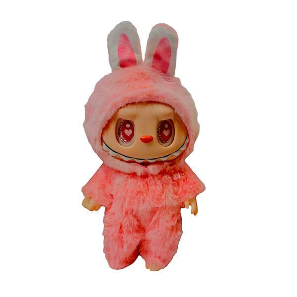 Monsters Lovely Λούτρινο Labubu Πλαστικό Πρόσωπο Με Ήχο Have A Seat Vinyl Plush 24cm 1440-920250 Ροζ