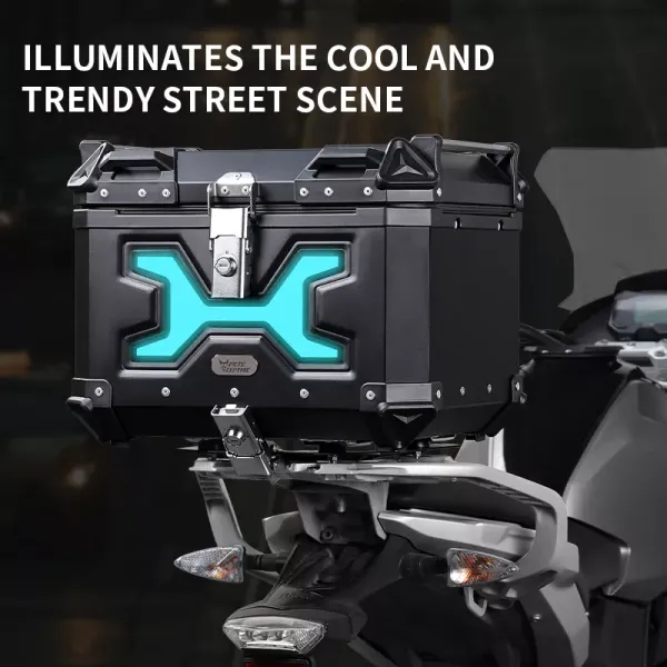 MotoCentric Aluminium Μοτοσυκλέτας Αλουμινίου Top Case 45lt MC-45-001-BK-GN Black