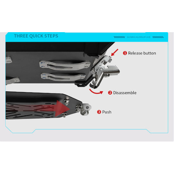 MotoCentric Aluminum Motorcycle Top Case 45lt MC-45-001-RD Black