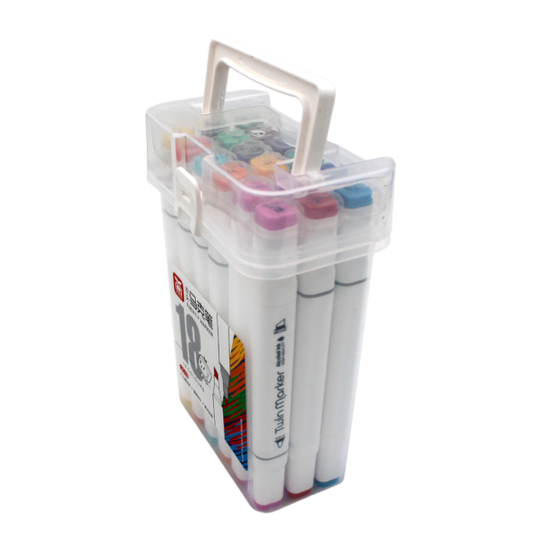 Σετ μαρκαδόροι Ζωγραφικής αλκοόλης διπλής απόληξης  18 χρώματα MP163-18