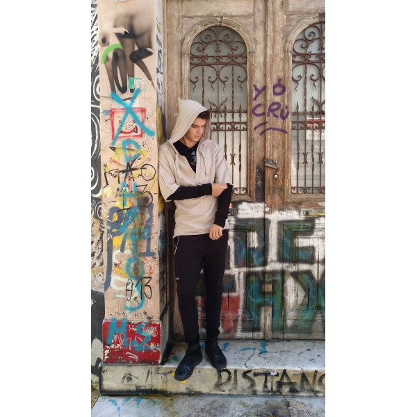 HOODIES SWEATSHIRT STRAPS 103 BEIGE