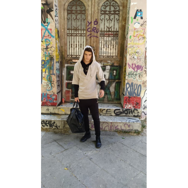 HOODIES SWEATSHIRT STRAPS 103 BEIGE