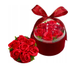 Μπουκέτο Τεχνητό Κόκκινο Τριαντάφυλλο με Κουτί Δώρο Αγ Βαλεντίνου 84703 Κόκκινο