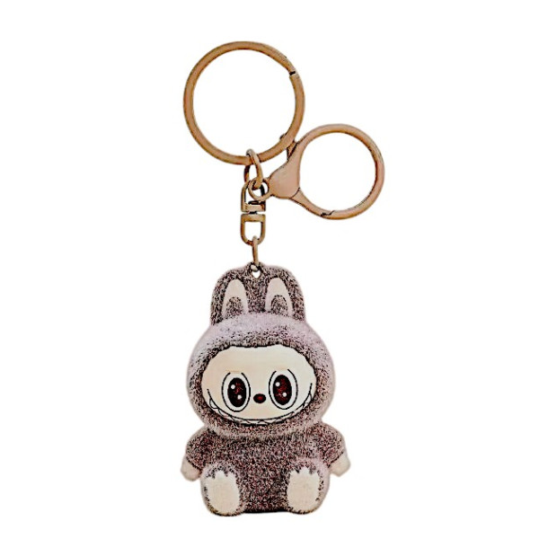 Μπρελόκ Flocked Mini Labubu 1440-87471 -3 Γκρι