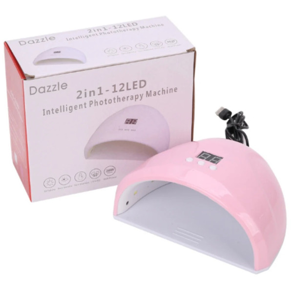 Φουρνάκι Mini Νυχιών 2 in 1 12 led UV / LED 36W Ροζ