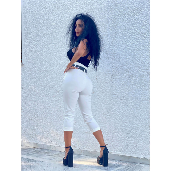 TROUSERS ELASTIC HIGH WAIST MOHICANS MYI182 WHITE