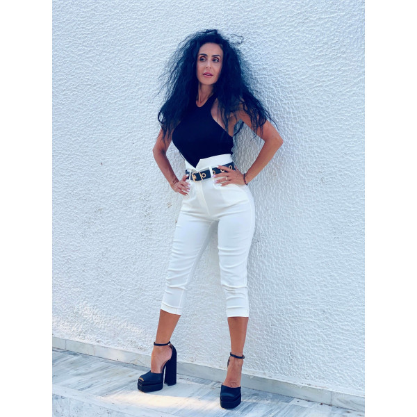 TROUSERS ELASTIC HIGH WAIST MOHICANS MYI182 WHITE