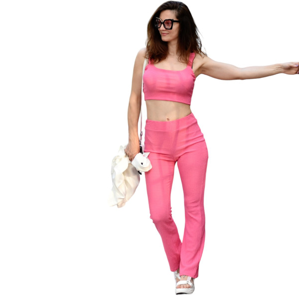 ΓΥΝΑΙΚΕΙΟ ΣΕΤ ΤΟΠ ΜΕ ΠΑΝΤΕΛΟΝΙ ΚΟΛΑΝ ΚΑΜΠΑΝΑ ΕΛΑΣΤΙΚΟ MOHICANS 1256 ΦΟΥΞΙΑ