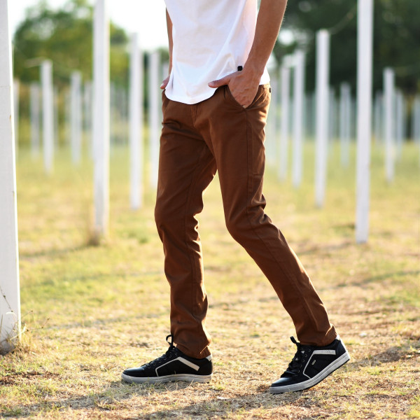 MEN TROUSERS CHINOS MOHICANS NFS801-6 CAMEL